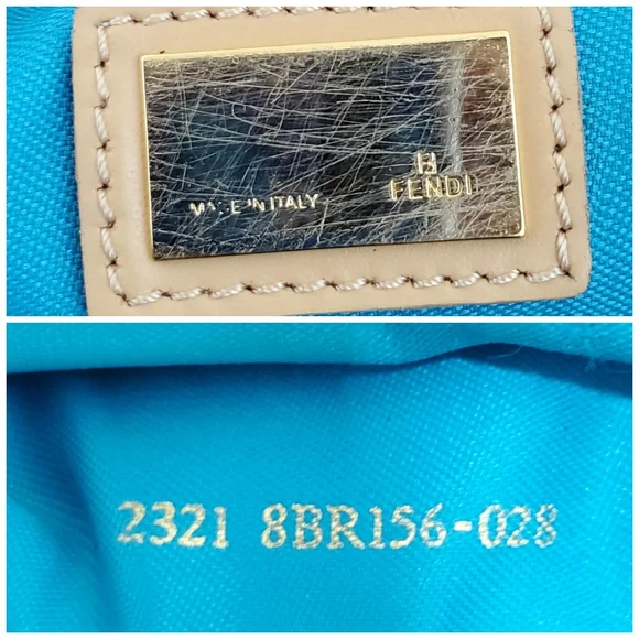 Fendi Blue/ Beige FF Zucchino Pochette Shoulder Bag - Picture 3 of 10